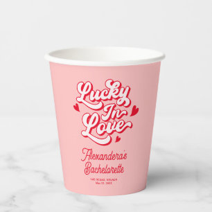 Lucky In Love Vegas Bachelorette Party Paper Cups