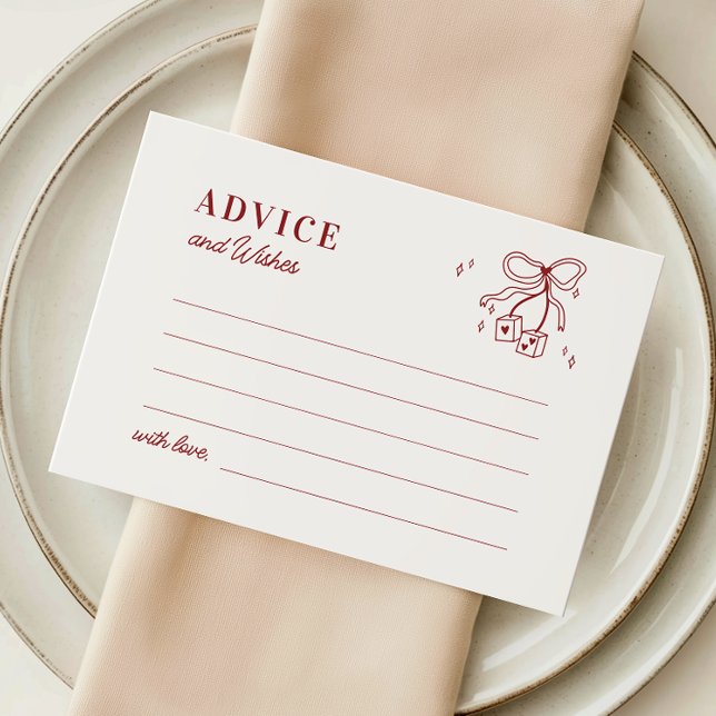 Lucky in Love Vegas Bridal Shower Advice & Wishes Enclosure Card (Creator Uploaded)