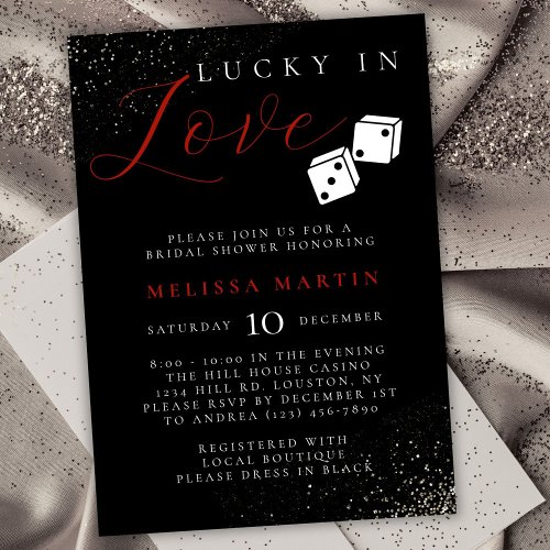 Lucky in Love Vegas Casino Bridal Shower Invitation