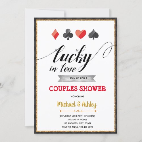 Lucky in love vegas party invitation