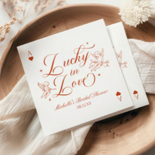 Lucky In Love Vintage Cupid Bridal Shower Napkins