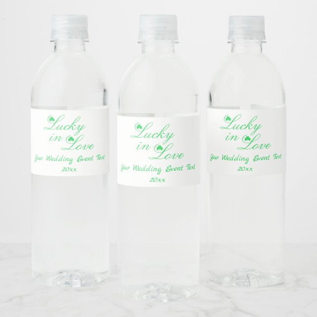 Lucky In Love Water Bottle Label (Bottles)