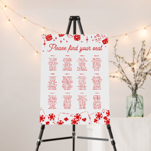 Lucky In Love Wedding 12 Tables Seating Chart Foam Board