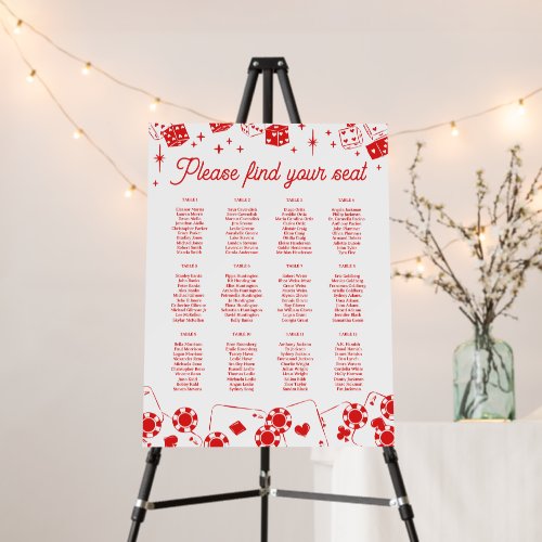 Lucky In Love Wedding 12 Tables Seating Chart Foam Board