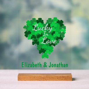 Lucky In Love Wedding Acrylic Sign