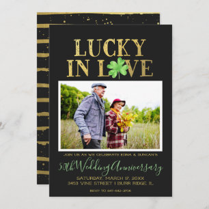 Lucky in Love Wedding Anniversary Invitation