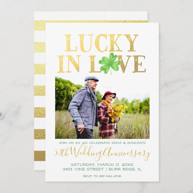 Lucky in Love | Wedding Anniversary Invitation (Front/Back)