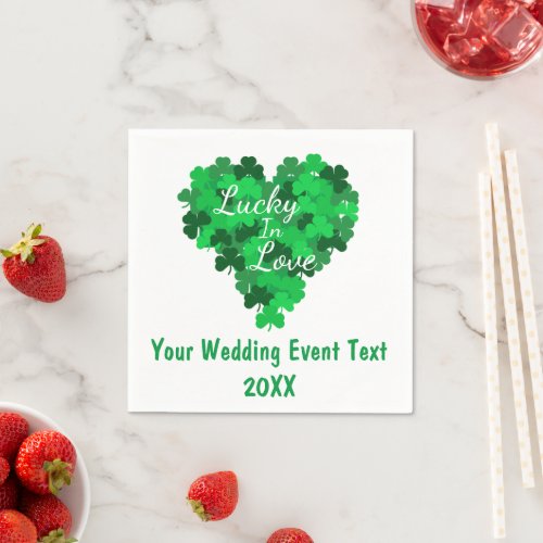 Lucky In Love Wedding Event Napkins