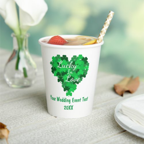 Lucky In Love Wedding Event Paper Cups