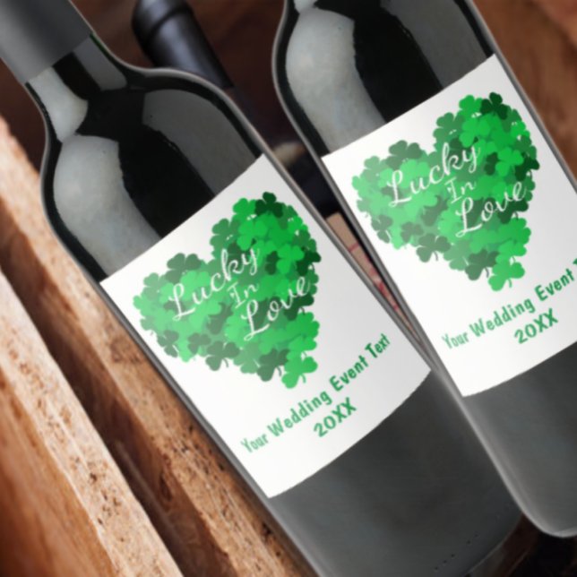Lucky In Love Wedding Event Wine Label (Creator Uploaded)