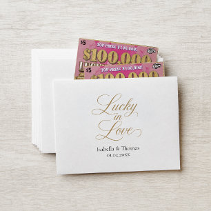 Lucky in Love Wedding Favor Gold Lottery Envelope