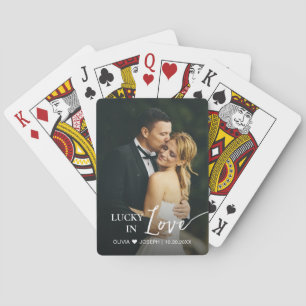 Lucky in Love wedding favor modern personalized Poker Cards