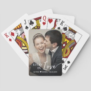 "Lucky in Love" wedding favor Personalized Poker Cards