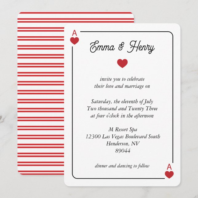 Lucky in Love Wedding Invitation (Front/Back)