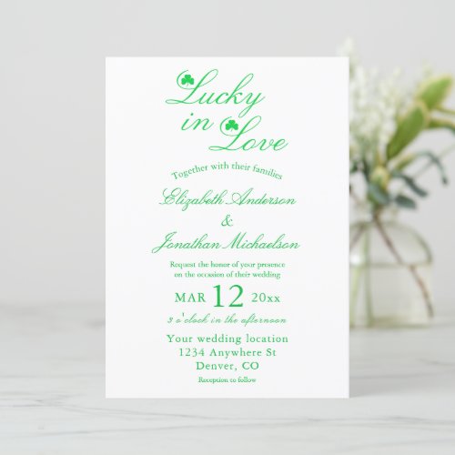 Lucky In Love Wedding Invitation