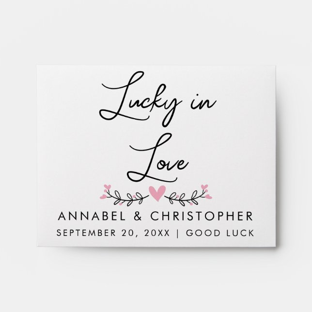 Lucky in Love Wedding Lottery Ticket favor Envelope (Front)