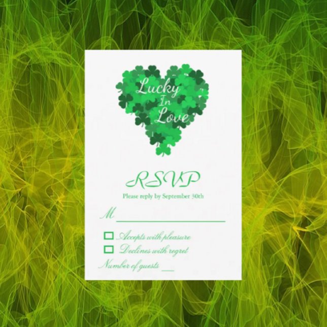 Lucky In Love Wedding RSVP Card (Creator Uploaded)