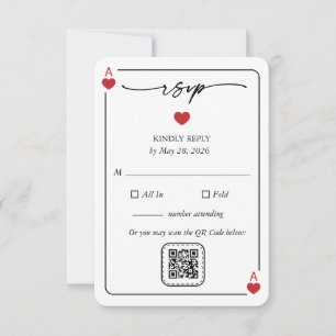 Lucky in Love Wedding RSVP Card with QR Option