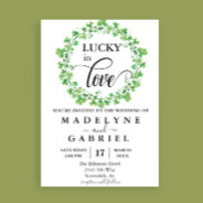 Lucky In Love Wedding St. Patrick's Day Clover  Invitation at Zazzle