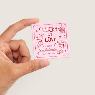 Lucky In Love Whimsical Hand Drawn Bachelorette Button