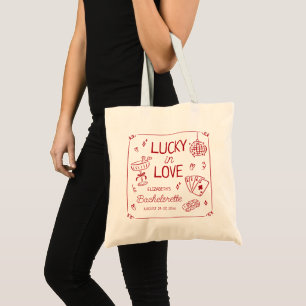 Lucky In Love Whimsical Hand Drawn Bachelorette Tote Bag