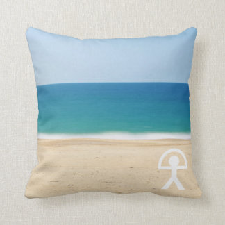 Lucky Indalo Man on Spanish Beach Throw Pillow