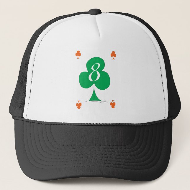 Lucky Irish 8 of Clubs, tony fernandes Trucker Hat (Front)