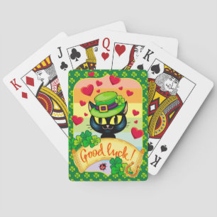 Lucky Irish Cat! Poker Cards