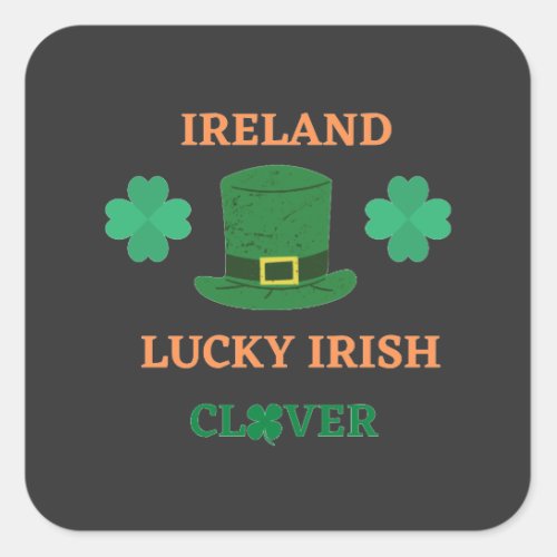 Lucky Irish clover Ireland  Square Sticker