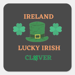 Lucky Irish clover Ireland Square Sticker