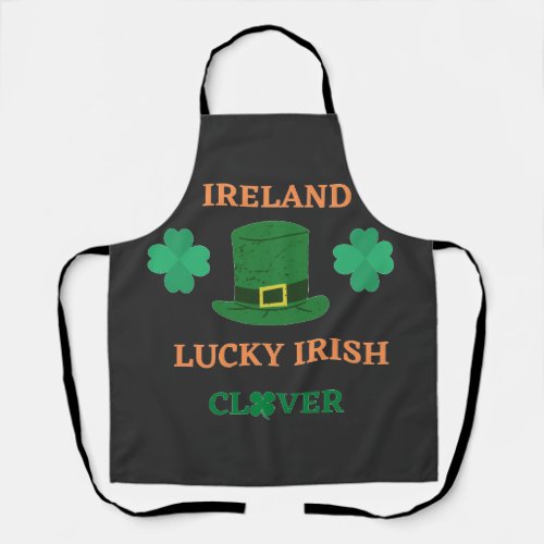 Lucky Irish clover Ireland T_Shirt Apron