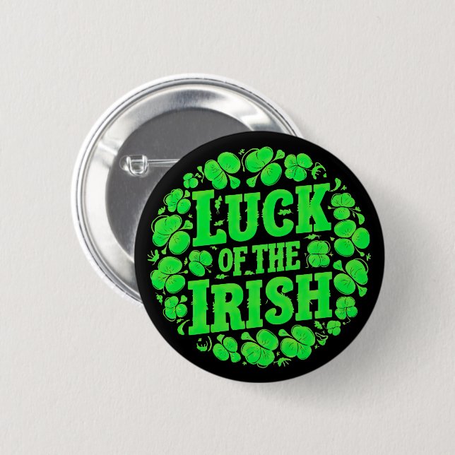 Lucky Irish Clovers Button (Front & Back)