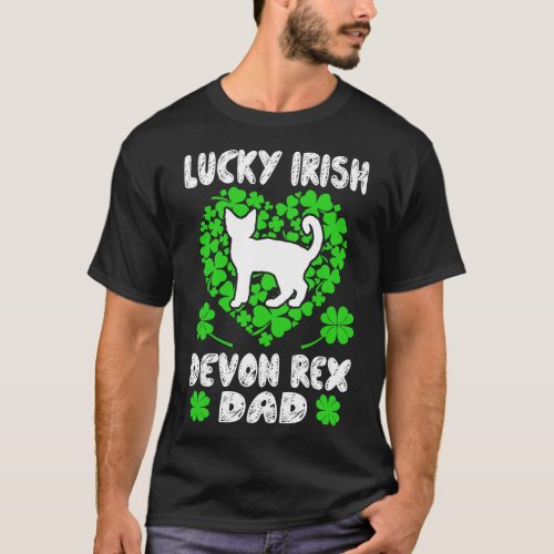 Lucky Irish Devon Rex Dad St Patricks Day Gift T_Shirt