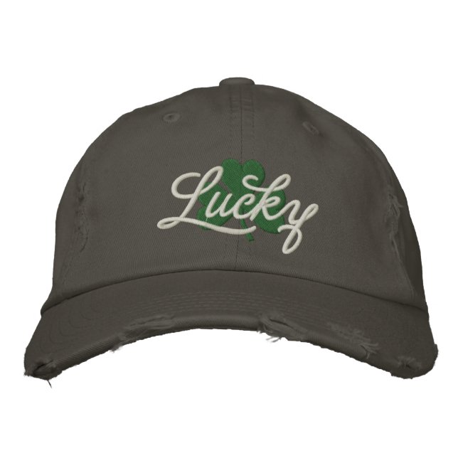 Lucky Irish Embroidered Baseball Hat (Front)