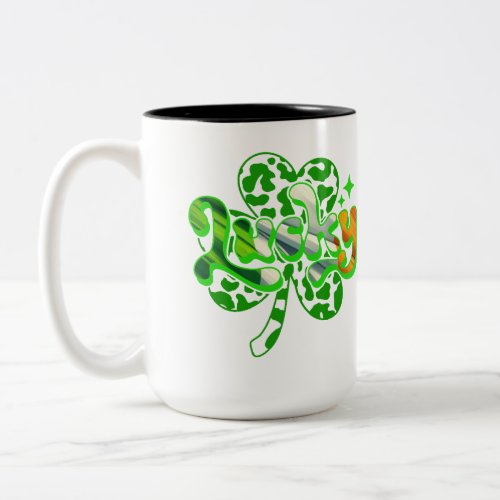 Lucky _ Irish Flag colors with shamrock Mug