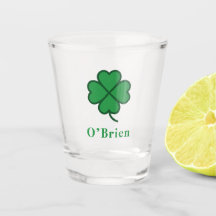Lucky Irish Four Green Leaf with Last Name