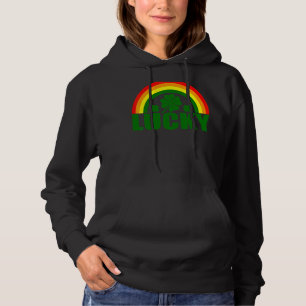 Lucky Irish Four Leaf C St Patrick's Day Rainbow Hoodie