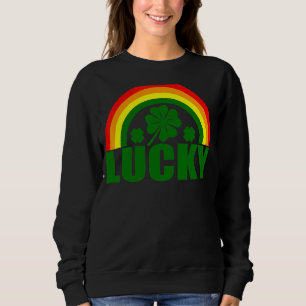 Lucky Irish Four Leaf C  St Patrick's Day Rainbow Sweatshirt