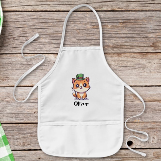 Lucky Irish Ginger Cat Kids' Apron (Creator Uploaded)