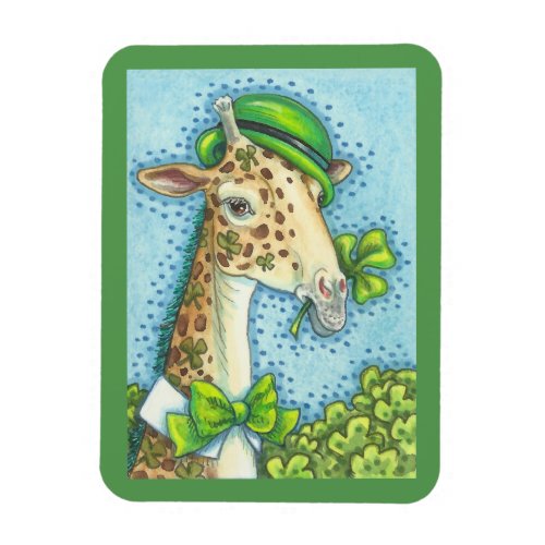 LUCKY IRISH GIRAFFE MAGNET Green Personalize