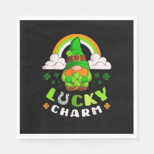 Lucky irish Gnome, St Patricks Day, Gnome, Irish R Napkins