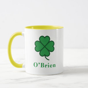 Lucky Irish Green Clover Personalized Coffee Mug