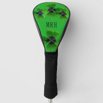 Lucky Irish Green Monogram Initials Personalized Golf Head Cover by pamdicar at Zazzle