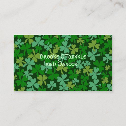 Customizable Lucky Irish Green Shamrocks Custom Business Card