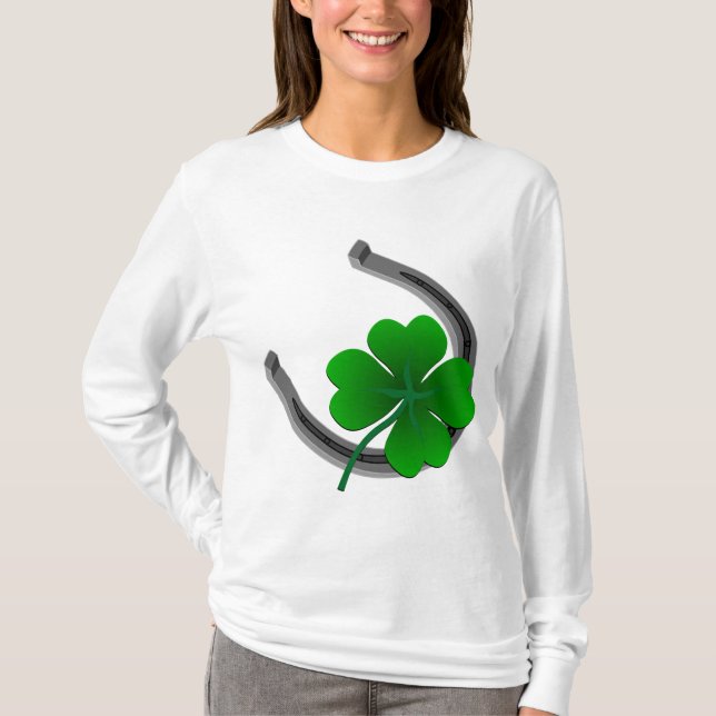Lucky Irish Ladies Shirt St Patrick's Shirts Gifts (Front)