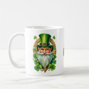 Lucky Irish Leprechaun Horseshoe and Clover Coffee Mug