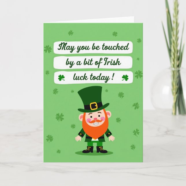 Lucky Irish Leprechaun Smile Card (Front)