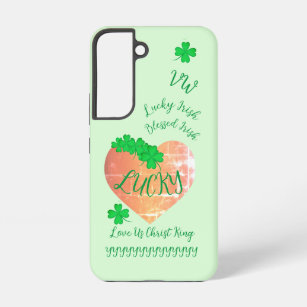 Lucky Irish Love Us Christ King Y Heart Monogram Samsung Galaxy S22 Case