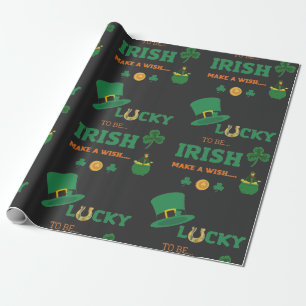 Lucky irish make a wish   wrapping paper