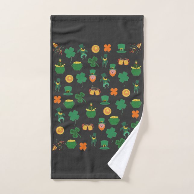Lucky Irish pattern symbols, saint patrick's day  Hand Towel (Hand Towel)